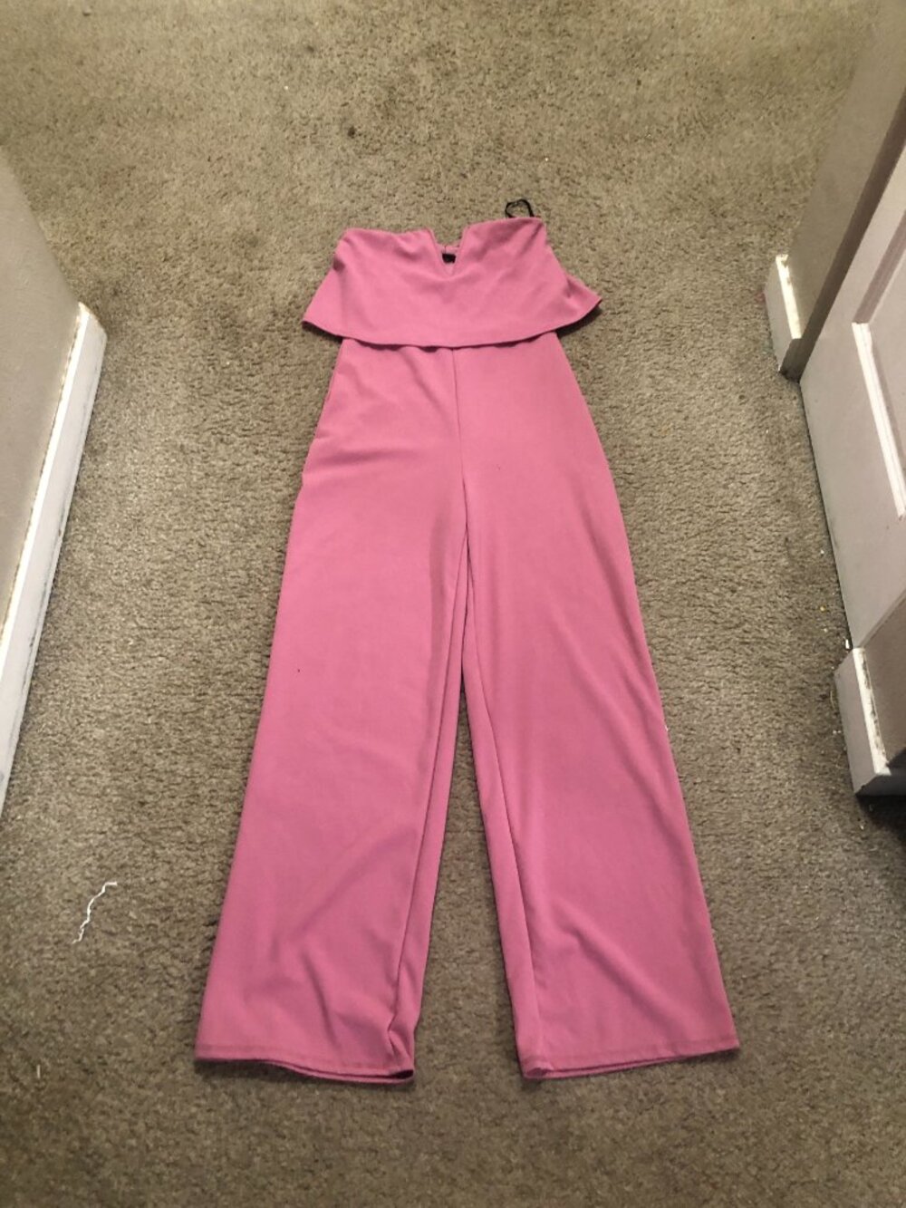 Saints Off The Shoulder Jumpsuit Pink Size Small NWT Wide Leg Elegant - Picture 3 of 5